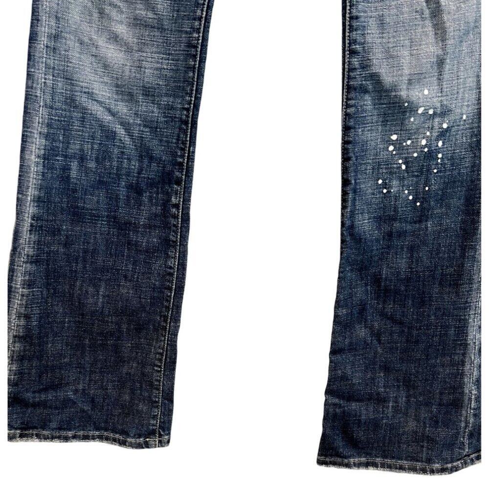 Bebe Premium Denim USA Paint Splatter Distressed Flare Jeans 29 Y2K - Picture 12 of 13